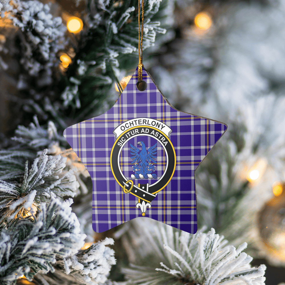 Clan Ochterlony Tartan Crest Star Ceramic Ornament RU17 Ochterlony Tartan Tartan Christmas