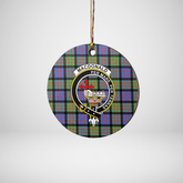 Clan MacDonald Ancient Tartan Crest Round Ceramic Ornament NC99 MacDonald Ancient Tartan Tartan Christmas