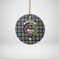 Clan MacDonald Ancient Tartan Crest Round Ceramic Ornament NC99 MacDonald Ancient Tartan Tartan Christmas