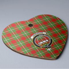 Clan Grierson Tartan Crest Heart Ceramic Ornament CQ61 Grierson Tartan Tartan Christmas