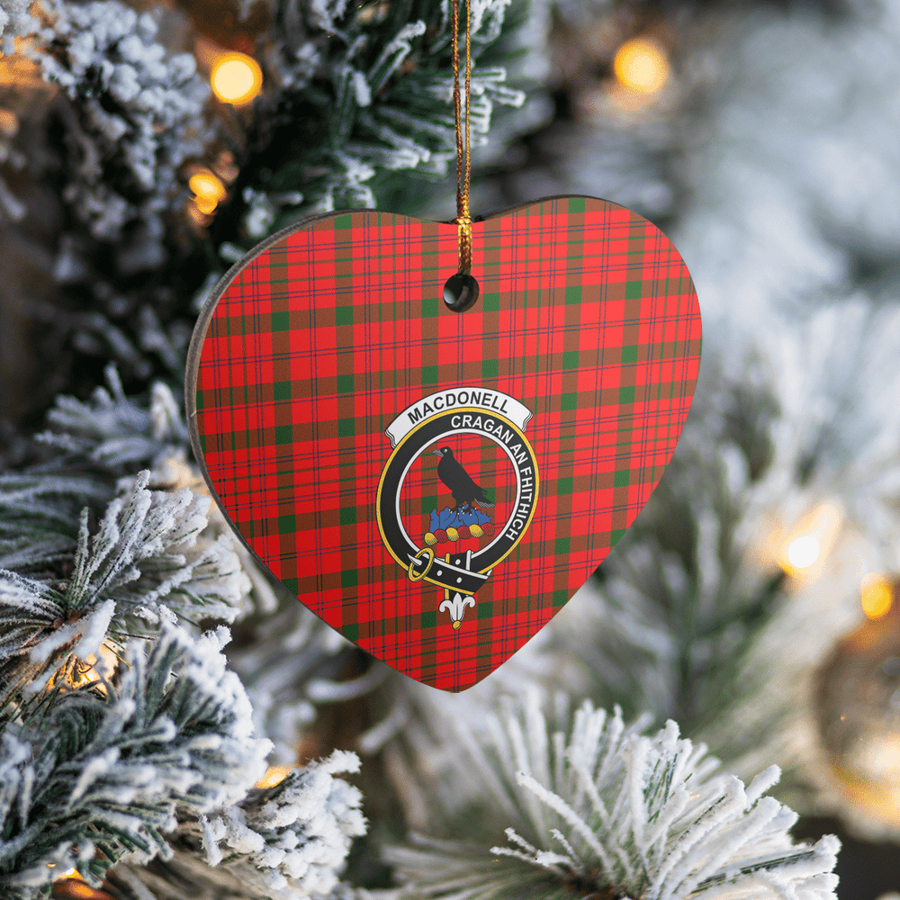 Clan MacDonnell of Keppoch Modern Tartan Crest Heart Ceramic Ornament WA25 MacDonnell of Keppoch Modern Tartan Tartan Christmas