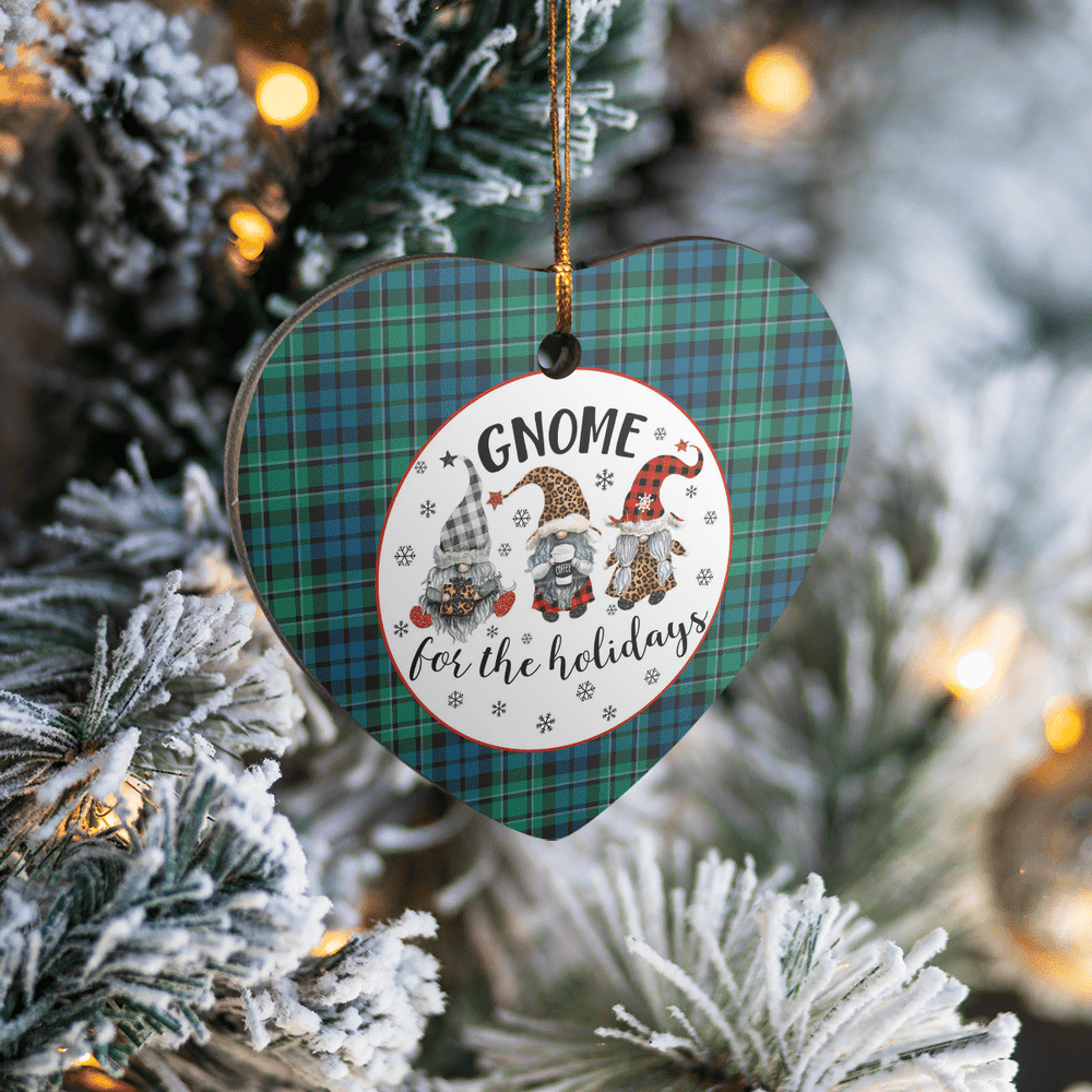 Clan MacCallum Ancient Tartan Tartan Crest Gnome Heart Ceramic Ornament OF32 MacCallum Ancient Tartan Tartan Christmas