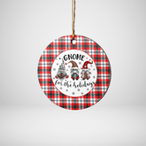 Clan Glasgow District Tartan Tartan Crest Gnome Round Ceramic Ornament PH20 Glasgow District Tartan Tartan Christmas