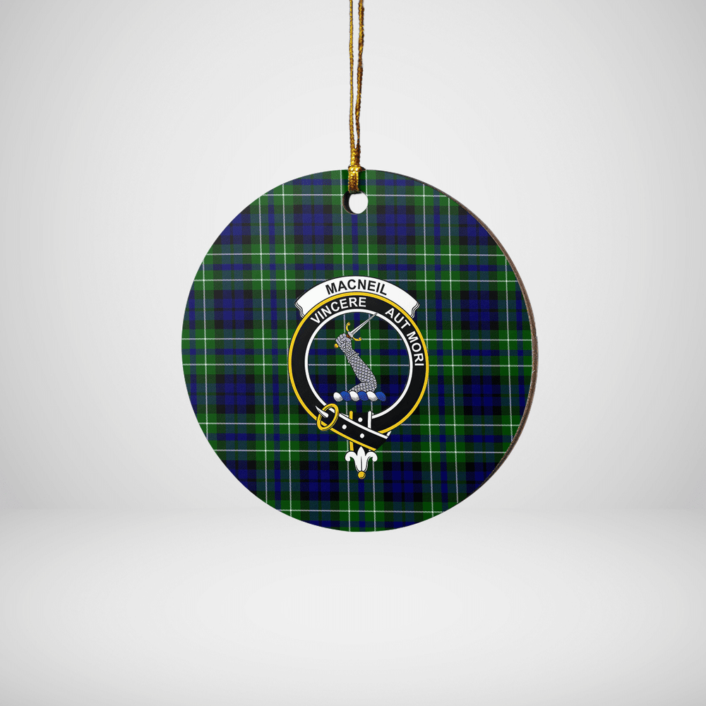 Clan MacNeil (of Colonsay) Tartan Crest Round Ceramic Ornament AZ43 MacNeil (of Colonsay) Tartan Tartan Christmas
