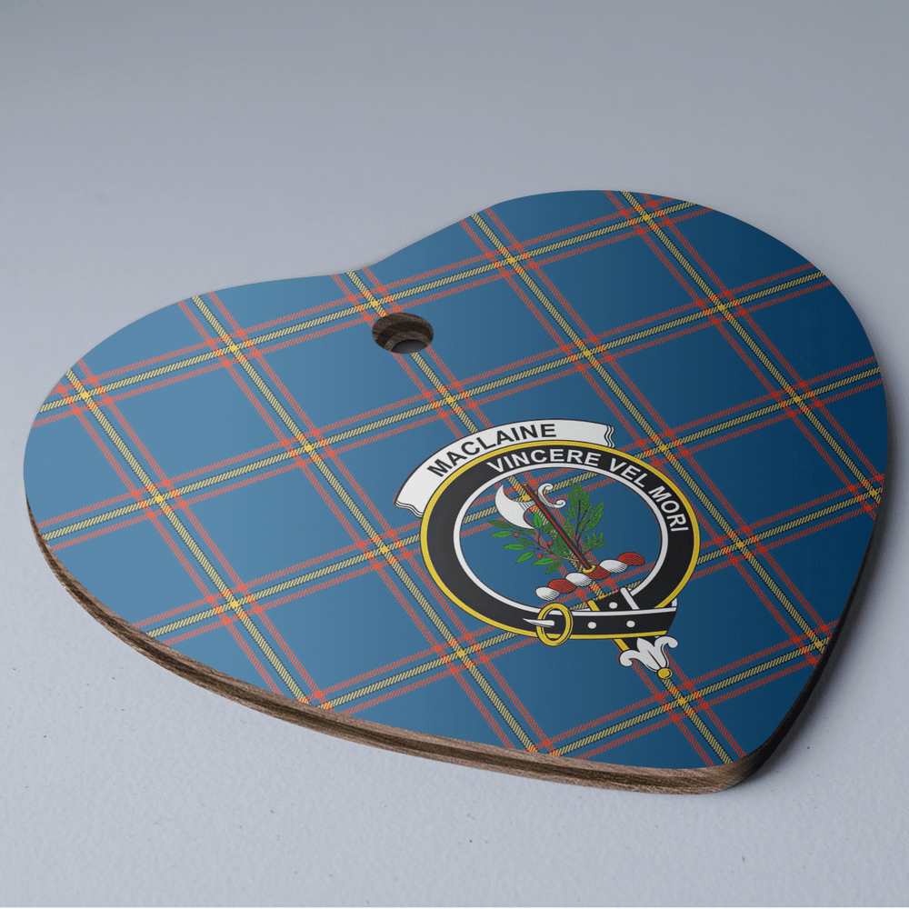 Clan MacLaine of Loch Buie Hunting Ancient Tartan Crest Heart Ceramic Ornament OD27 MacLaine of Loch Buie Hunting Ancient Tartan Tartan Christmas