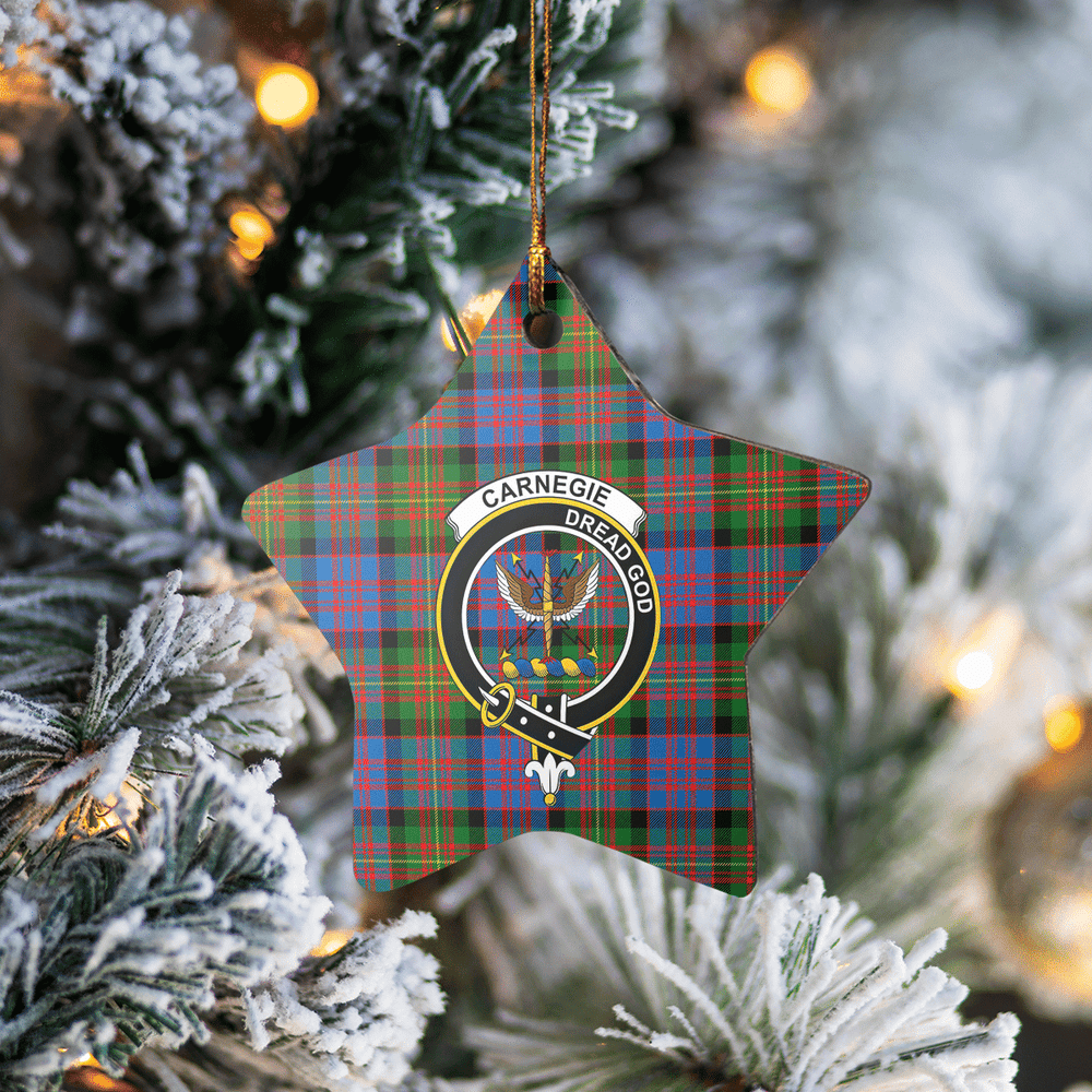 Clan Carnegie Ancient Tartan Crest Star Ceramic Ornament IT40 Carnegie Ancient Tartan Tartan Christmas