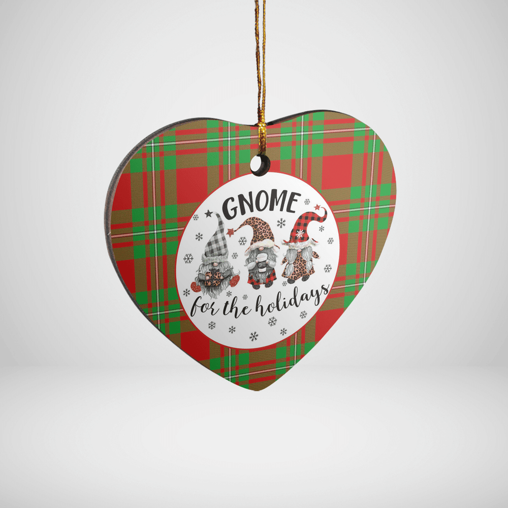 Clan MacGregor Modern Tartan Tartan Crest Gnome Heart Ceramic Ornament NG24 MacGregor Modern Tartan Tartan Christmas