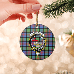 Clan MacDonald Ancient Tartan Crest Round Ceramic Ornament NC99 MacDonald Ancient Tartan Tartan Christmas