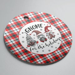 Clan Glasgow District Tartan Tartan Crest Gnome Round Ceramic Ornament PH20 Glasgow District Tartan Tartan Christmas