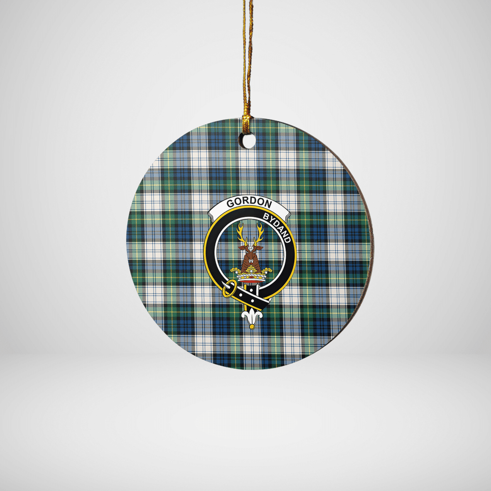 Clan Gordon Dress Ancient Tartan Crest Round Ceramic Ornament DW64 Gordon Dress Ancient Tartan Tartan Christmas