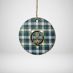 Clan Gordon Dress Ancient Tartan Crest Round Ceramic Ornament DW64 Gordon Dress Ancient Tartan Tartan Christmas