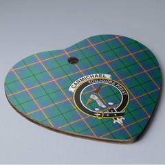 Clan Carmichael Ancient Tartan Crest Heart Ceramic Ornament CO90 Carmichael Ancient Tartan Tartan Christmas