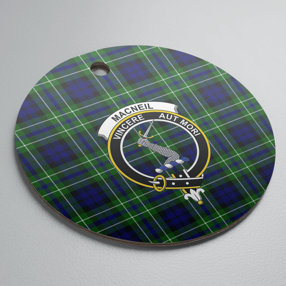 Clan MacNeil (of Colonsay) Tartan Crest Round Ceramic Ornament AZ43 MacNeil (of Colonsay) Tartan Tartan Christmas