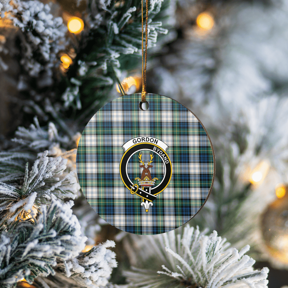 Clan Gordon Dress Ancient Tartan Crest Round Ceramic Ornament DW64 Gordon Dress Ancient Tartan Tartan Christmas