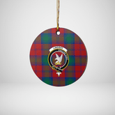 Clan Lindsay Modern Tartan Crest Round Ceramic Ornament EX84 Lindsay Modern Tartan Tartan Christmas