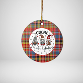 Clan Drummond of Strathallan Tartan Tartan Crest Gnome Round Ceramic Ornament QX59 Drummond of Strathallan Tartan Tartan Christmas