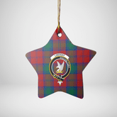 Clan Lindsay Modern Tartan Crest Star Ceramic Ornament SP60 Lindsay Modern Tartan Tartan Christmas