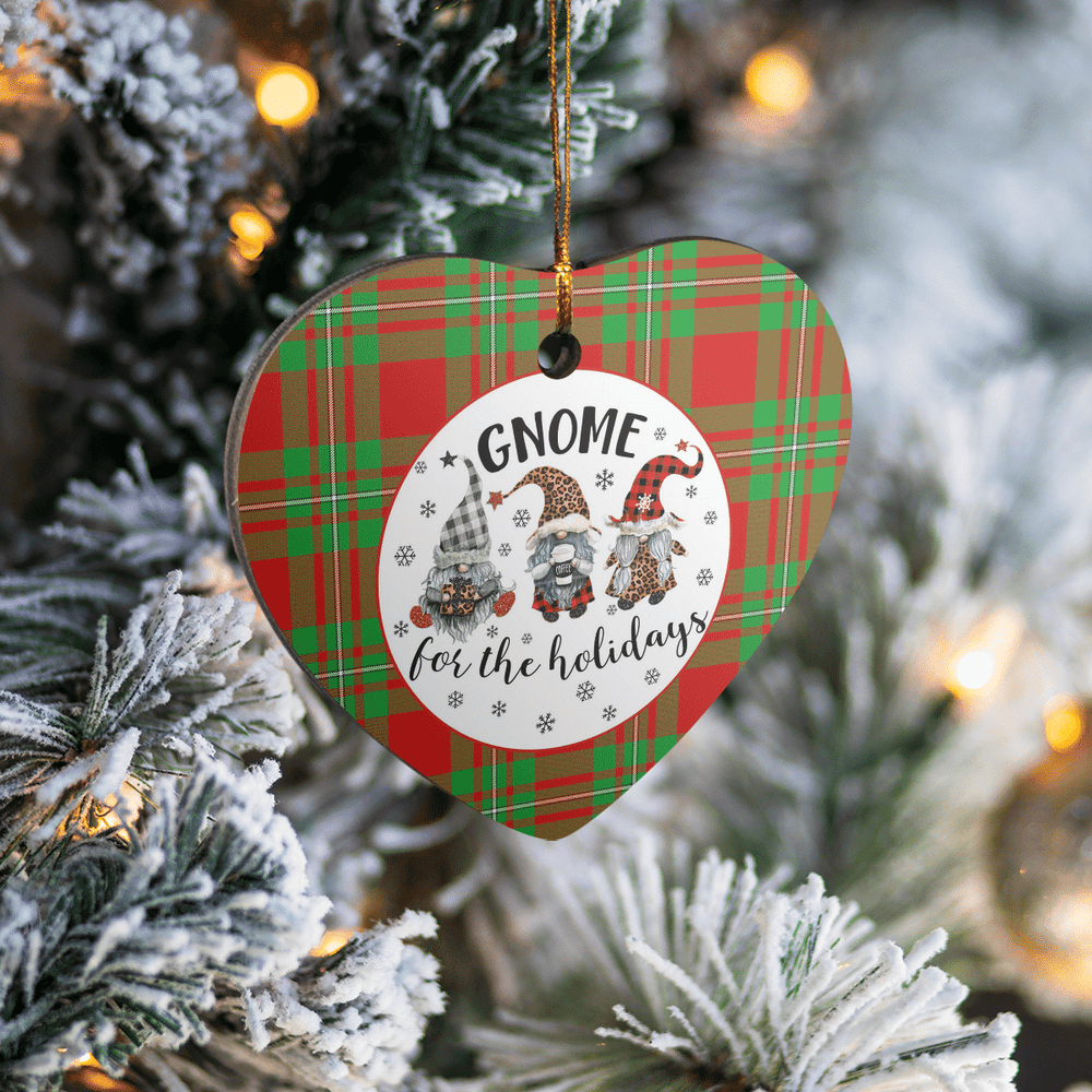Clan MacGregor Modern Tartan Tartan Crest Gnome Heart Ceramic Ornament NG24 MacGregor Modern Tartan Tartan Christmas