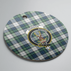 Clan Gordon Dress Ancient Tartan Crest Round Ceramic Ornament DW64 Gordon Dress Ancient Tartan Tartan Christmas