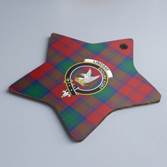 Clan Lindsay Modern Tartan Crest Star Ceramic Ornament SP60 Lindsay Modern Tartan Tartan Christmas
