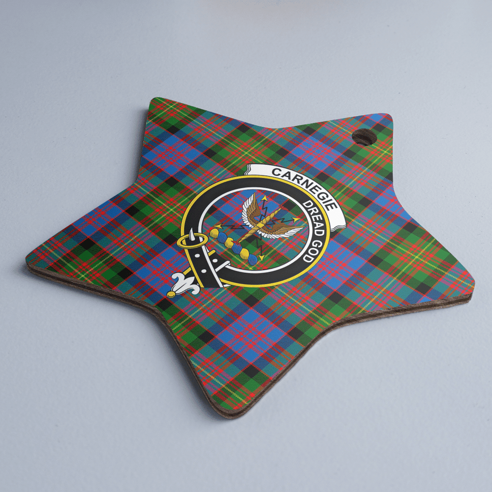 Clan Carnegie Ancient Tartan Crest Star Ceramic Ornament IT40 Carnegie Ancient Tartan Tartan Christmas