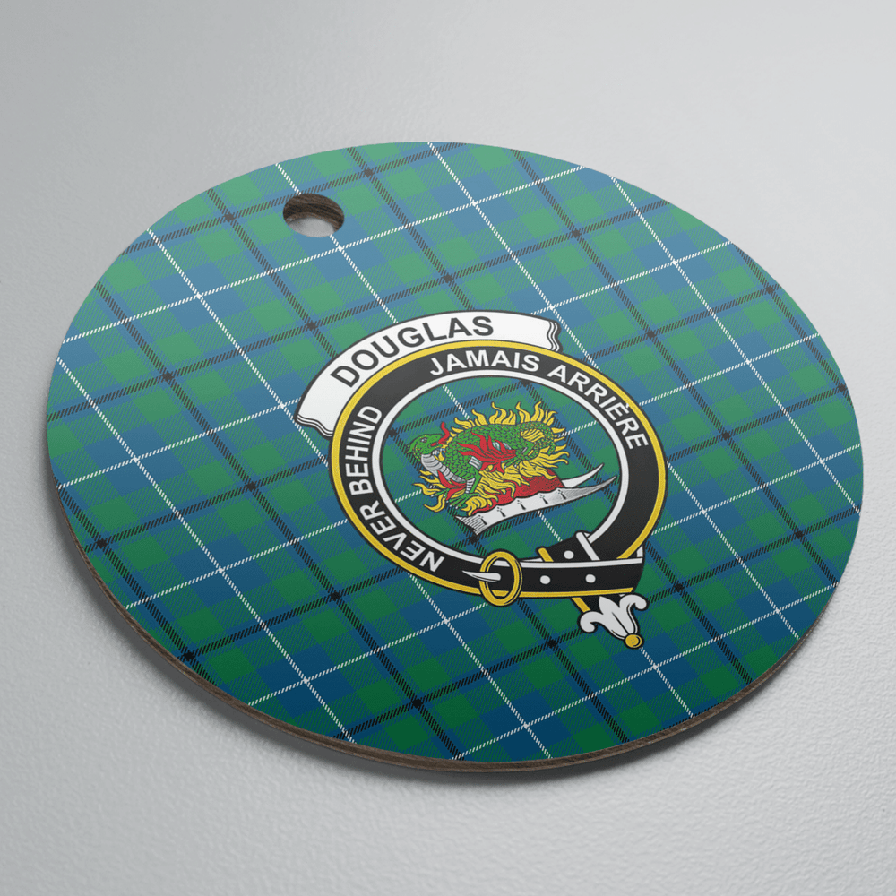 Clan Douglas Ancient Tartan Crest Round Ceramic Ornament ED49 Douglas Ancient Tartan Tartan Christmas