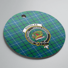 Clan Douglas Ancient Tartan Crest Round Ceramic Ornament ED49 Douglas Ancient Tartan Tartan Christmas
