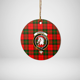 Clan Dunbar Modern Tartan Crest Round Ceramic Ornament HY21 Dunbar Modern Tartan Tartan Christmas