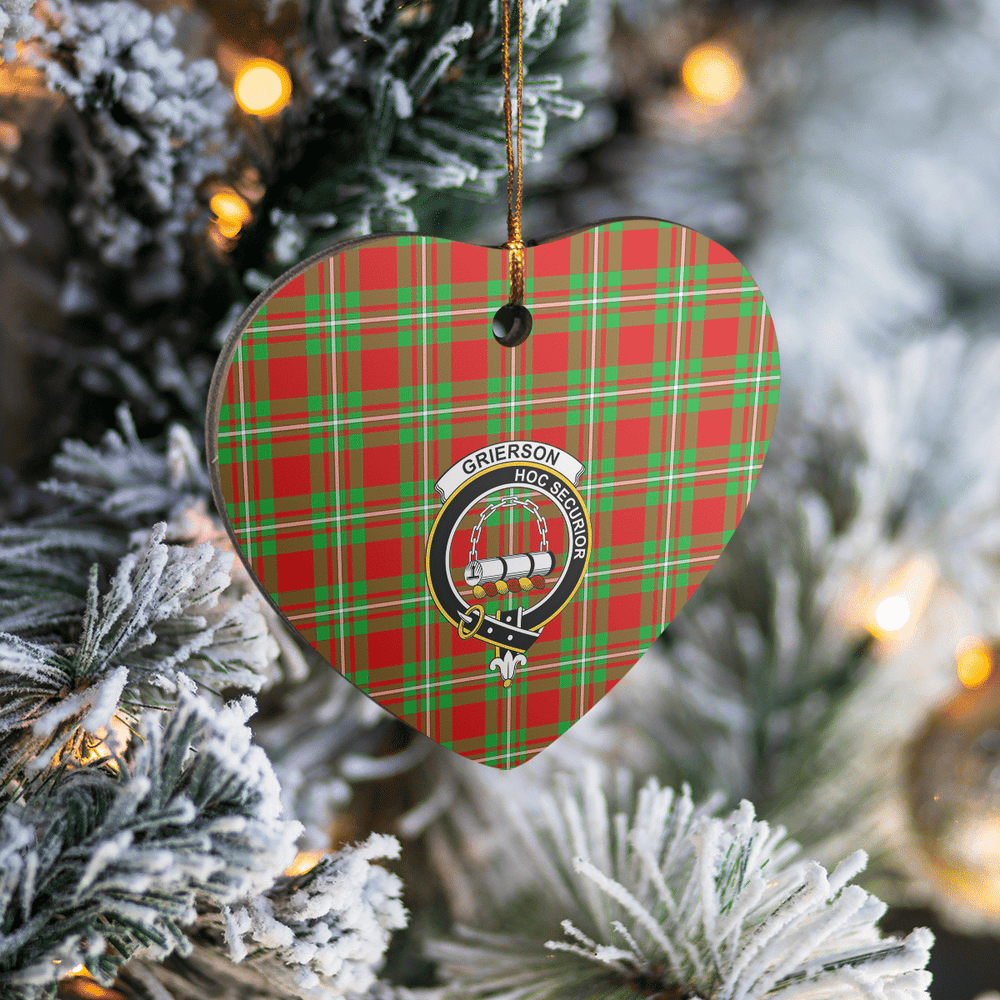 Clan Grierson Tartan Crest Heart Ceramic Ornament CQ61 Grierson Tartan Tartan Christmas