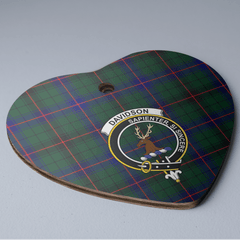 Clan Davidson Modern Tartan Crest Heart Ceramic Ornament DL57 Davidson Modern Tartan Tartan Christmas