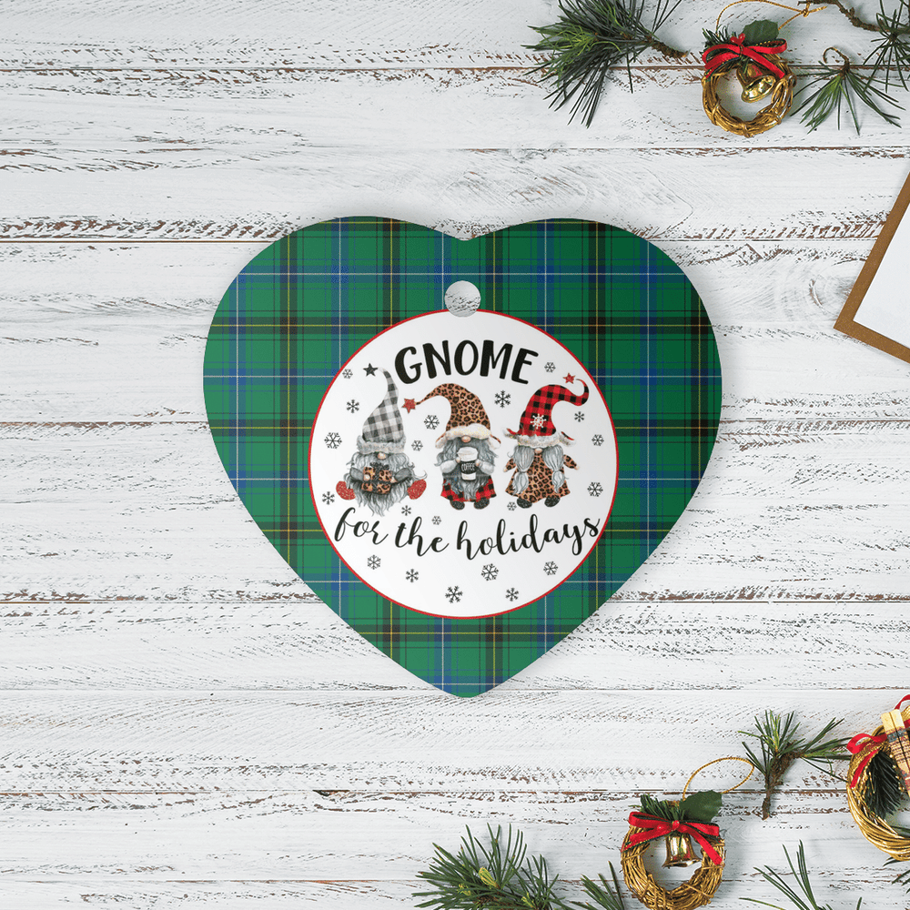 Clan Henderson Ancient Tartan Tartan Crest Gnome Heart Ceramic Ornament BT61 Henderson Ancient Tartan Tartan Christmas