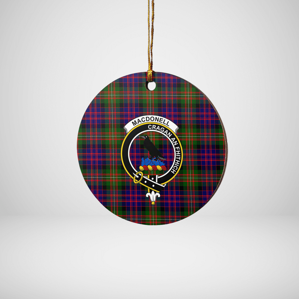 Clan MacDonnell of Glengarry Modern Tartan Crest Round Ceramic Ornament XH98 MacDonnell of Glengarry Modern Tartan Tartan Christmas