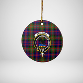 Clan MacDonnell of Glengarry Modern Tartan Crest Round Ceramic Ornament XH98 MacDonnell of Glengarry Modern Tartan Tartan Christmas