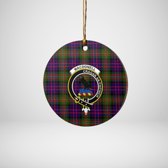 Clan MacDonnell of Glengarry Modern Tartan Crest Round Ceramic Ornament XH98 MacDonnell of Glengarry Modern Tartan Tartan Christmas