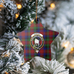Clan Tennant Tartan Crest Star Ceramic Ornament LT36 Tennant Tartan Tartan Christmas