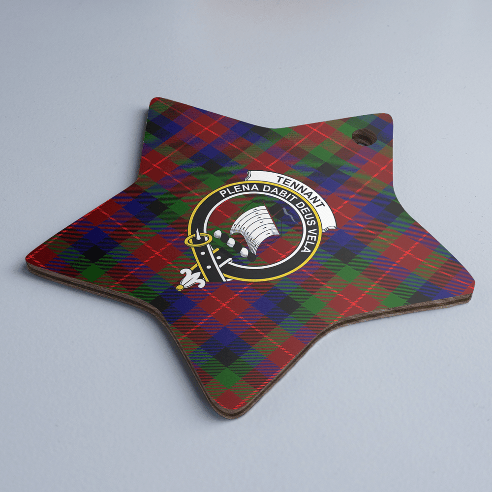 Clan Tennant Tartan Crest Star Ceramic Ornament LT36 Tennant Tartan Tartan Christmas