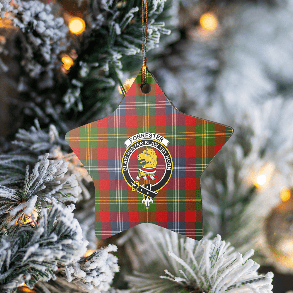 Clan Forrester Tartan Crest Star Ceramic Ornament MN36 Forrester Tartan Tartan Christmas