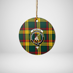 Clan MacMillan Old Modern Tartan Crest Round Ceramic Ornament PB79 MacMillan Old Modern Tartan Tartan Christmas