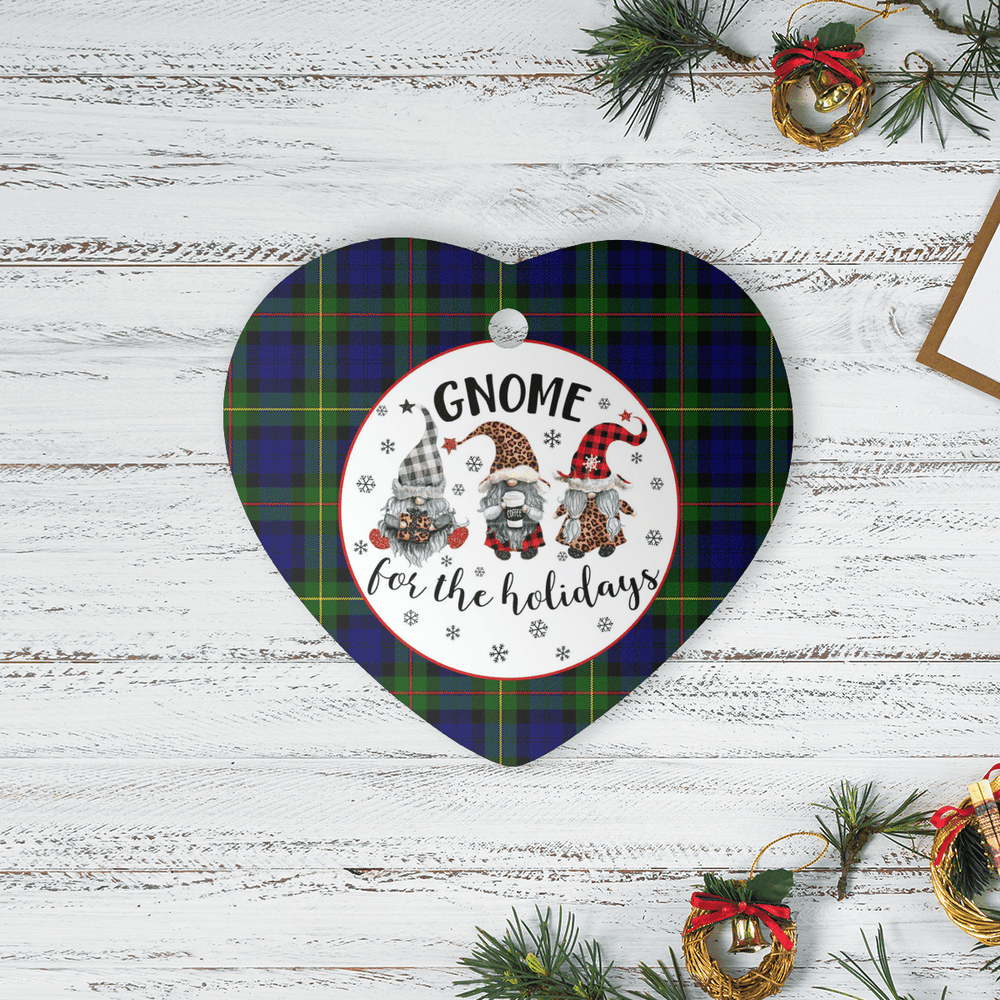 Clan MacEwen Modern Tartan Tartan Crest Gnome Heart Ceramic Ornament PP11 MacEwen Modern Tartan Tartan Christmas