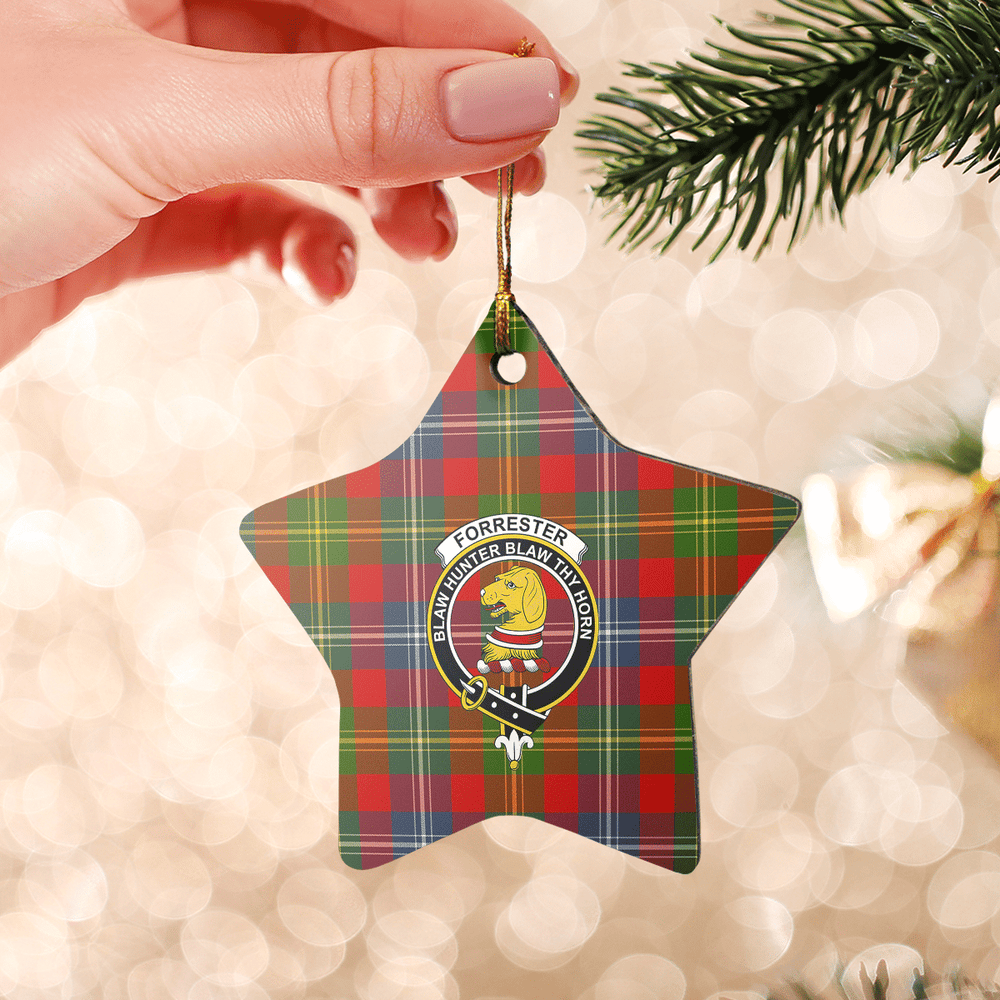 Clan Forrester Tartan Crest Star Ceramic Ornament MN36 Forrester Tartan Tartan Christmas