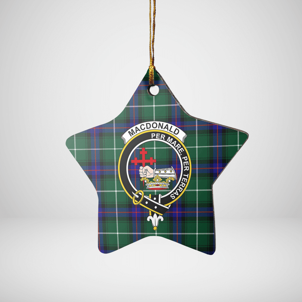 Clan MacDonald of the Isles Hunting Modern Tartan Crest Star Ceramic Ornament FM21 MacDonald of the Isles Hunting Modern Tartan Tartan Christmas