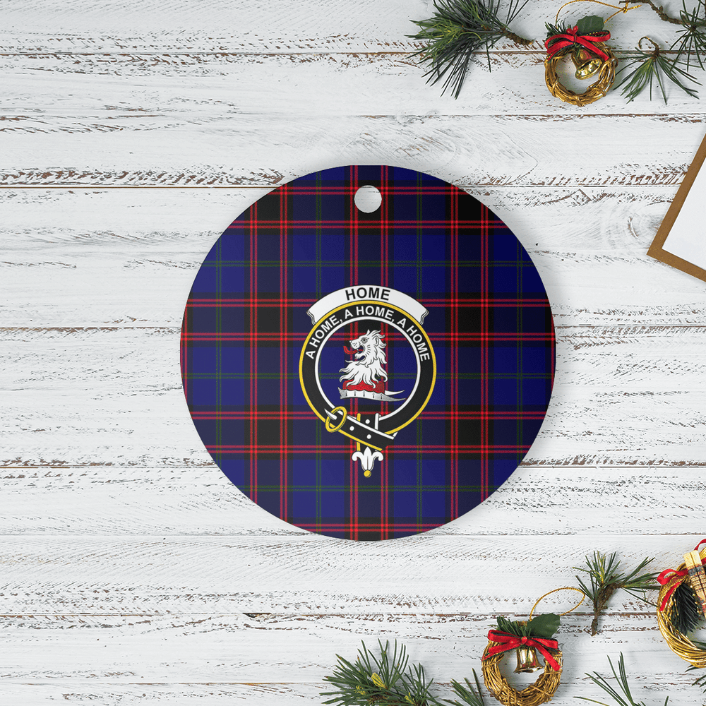 Clan Home Modern Tartan Crest Round Ceramic Ornament TK71 Home Modern Tartan Tartan Christmas