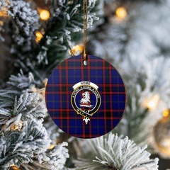 Clan Home Modern Tartan Crest Round Ceramic Ornament TK71 Home Modern Tartan Tartan Christmas