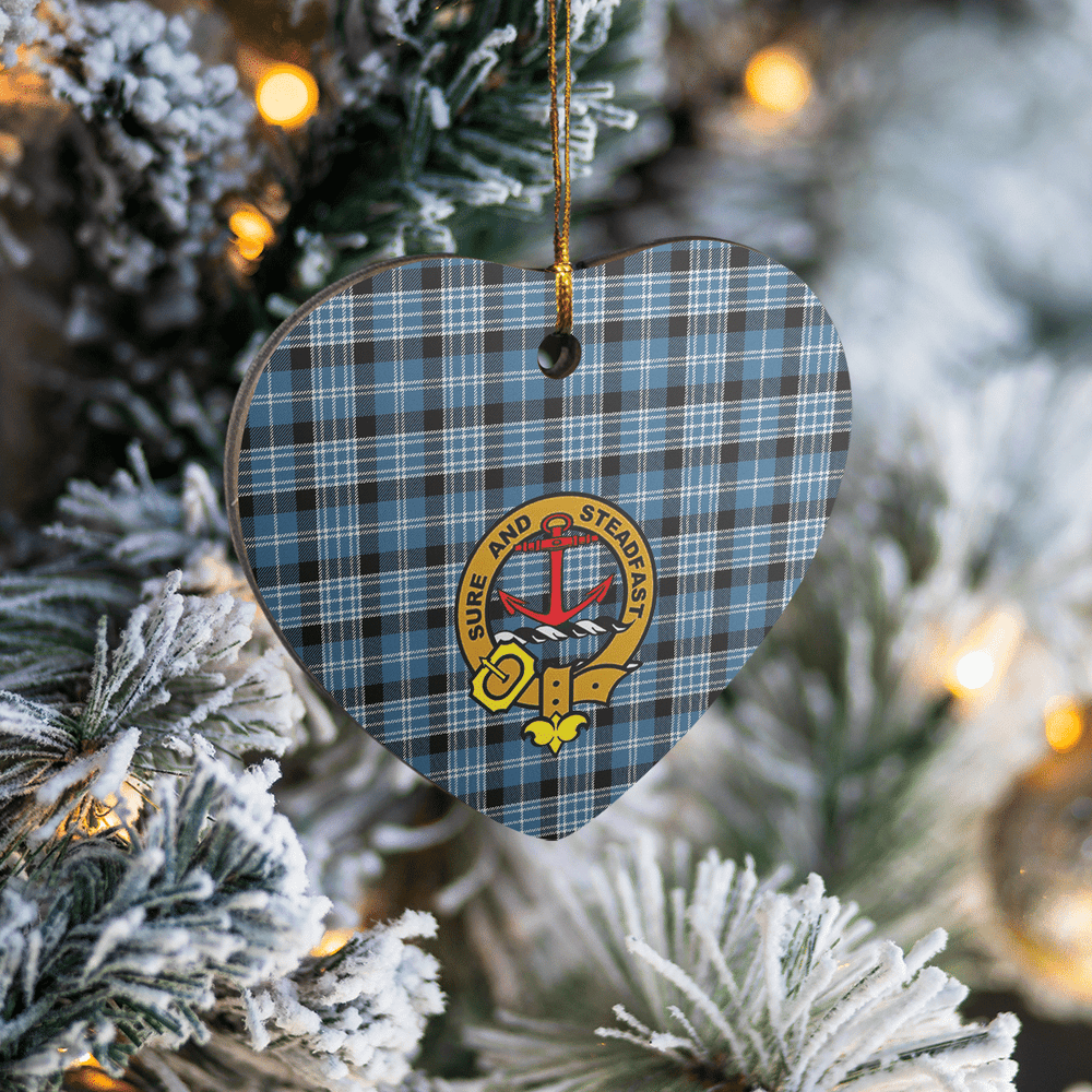 Clan Clark Ancient Tartan Crest Heart Ceramic Ornament YR29 Clark Ancient Tartan Tartan Christmas