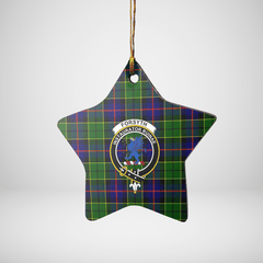 Clan Forsyth Modern Tartan Crest Star Ceramic Ornament EF59 Forsyth Modern Tartan Tartan Christmas