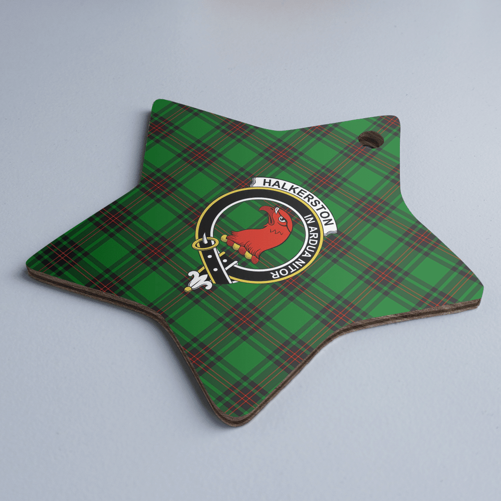 Clan Halkerston Tartan Crest Star Ceramic Ornament RN46 Halkerston Tartan Tartan Christmas