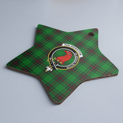 Clan Halkerston Tartan Crest Star Ceramic Ornament RN46 Halkerston Tartan Tartan Christmas