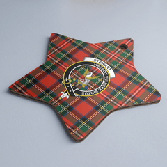 Clan Stewart Royal Modern Tartan Crest Star Ceramic Ornament LM65 Stewart Royal Modern Tartan Tartan Christmas
