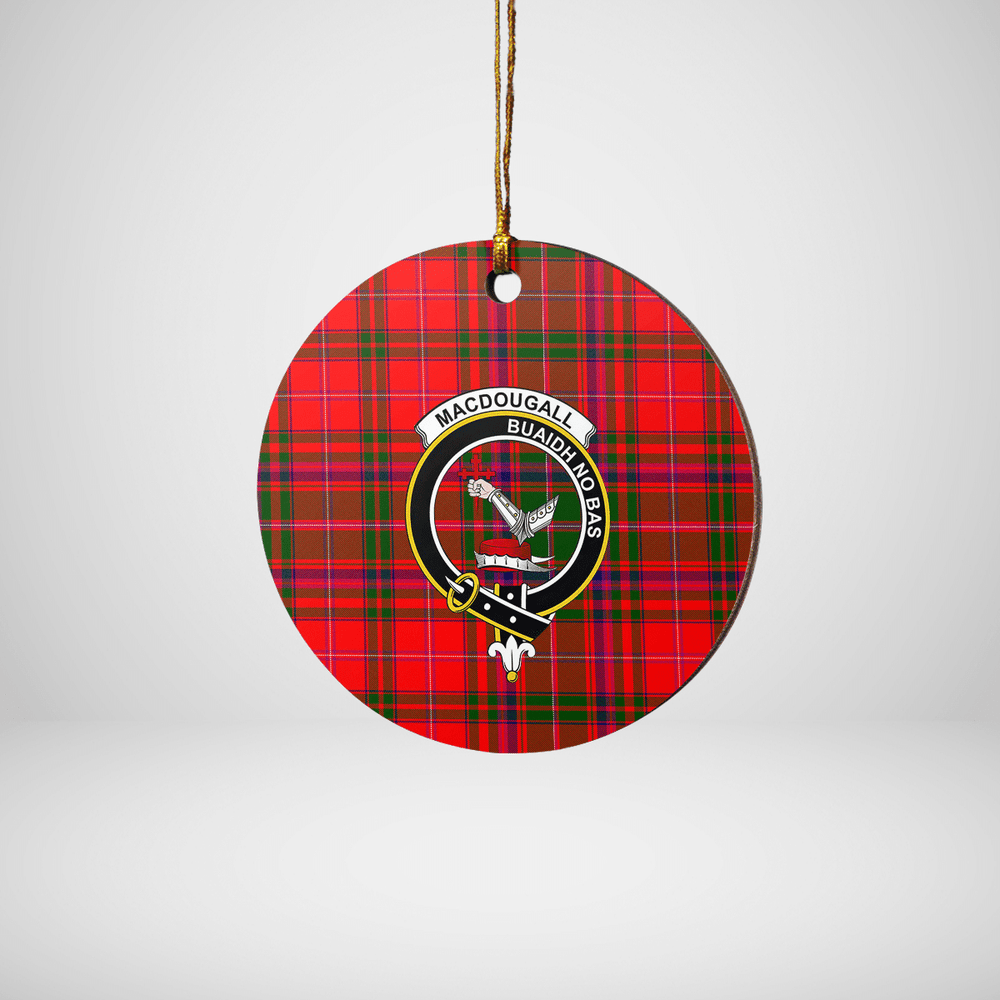Clan MacDougall Ancient Tartan Crest Round Ceramic Ornament LB67 MacDougall Ancient Tartan Tartan Christmas