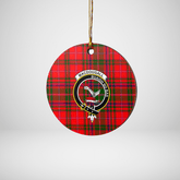 Clan MacDougall Ancient Tartan Crest Round Ceramic Ornament LB67 MacDougall Ancient Tartan Tartan Christmas